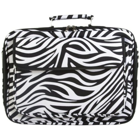 World Traveler Laptop Case Bag 17" Zebra Print NEW - Picture 2 of 8